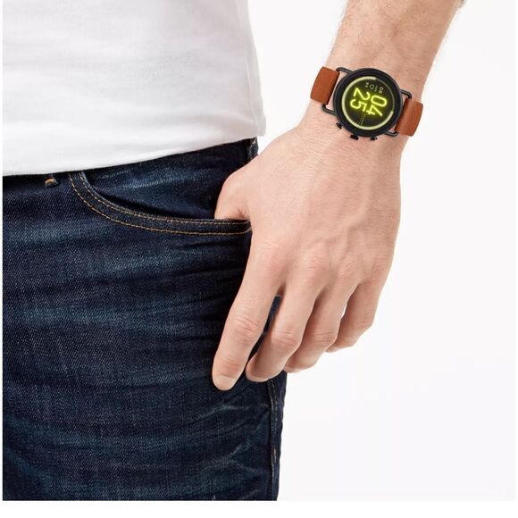 NWOT SKAGEN Unisex Falster 3 Brown Leather Strap Touchscreen Smart Watch 43mm - Picture 3 of 10